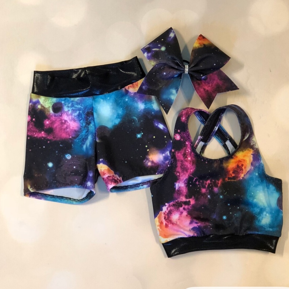 Galaxy Print Cheer or Dance Workout Set